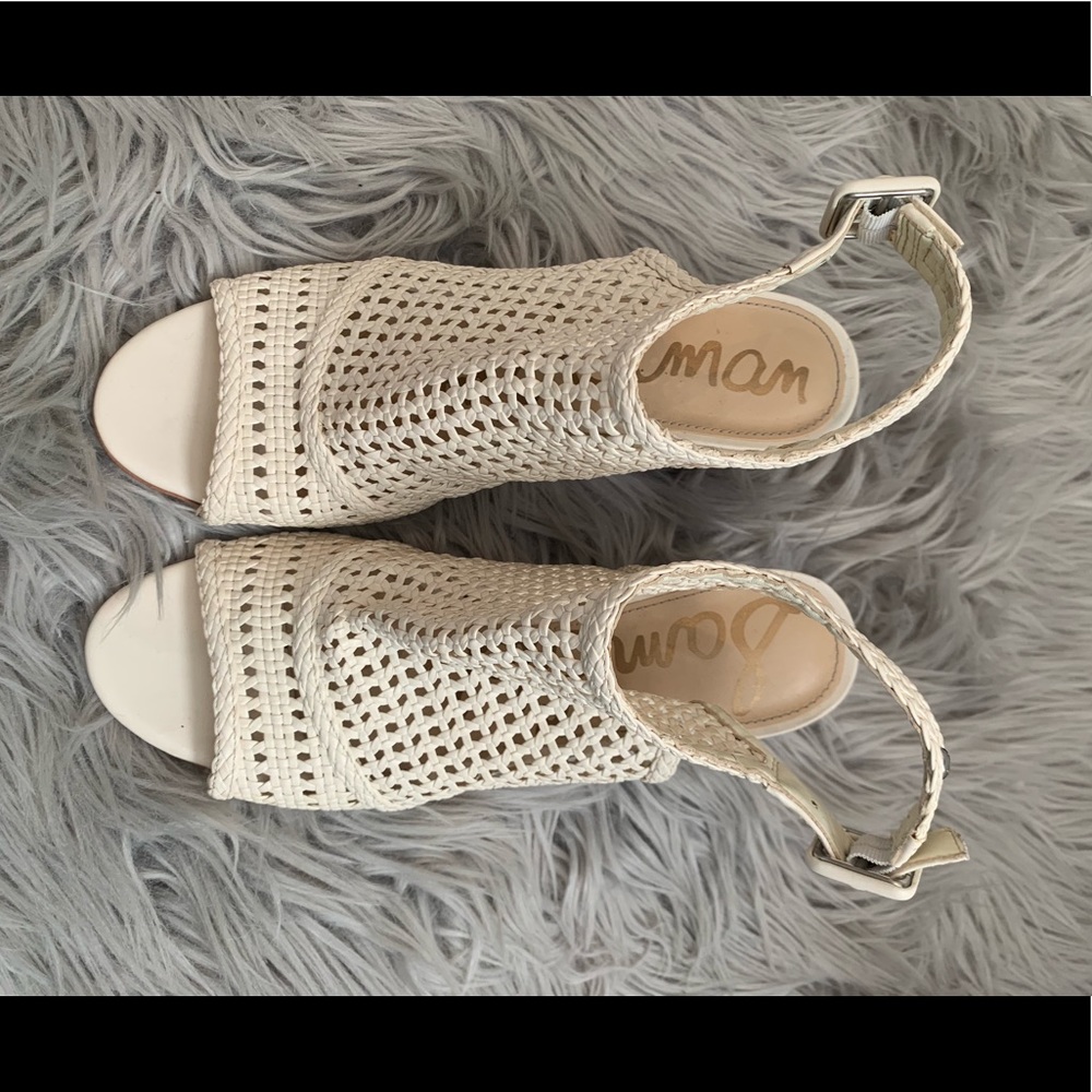 Sam Edelman White Mesh Heels Size 8